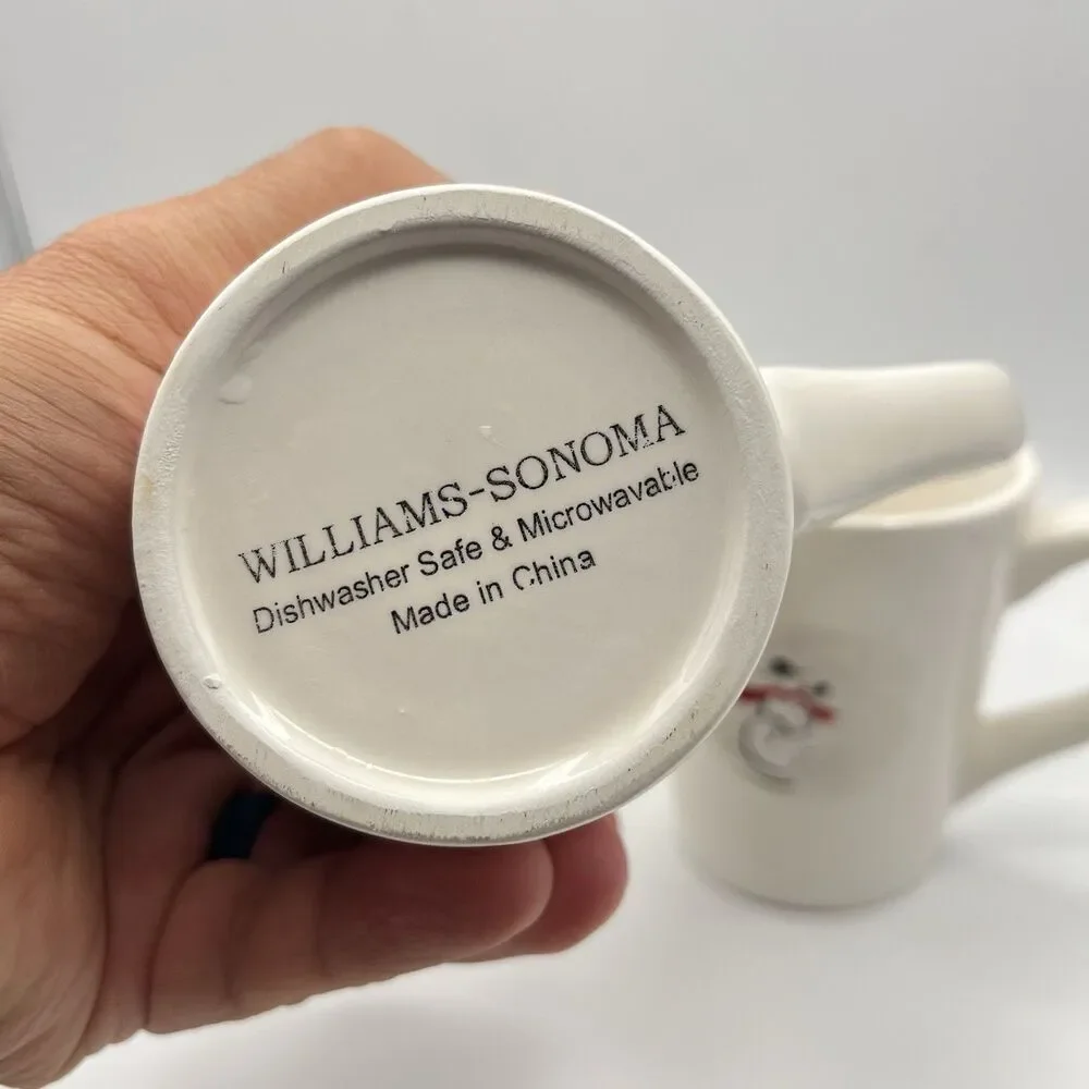 Coffee Mugs Christmas Winter Williams Sonoma Snowman Hot Cocoa Mugs Set of 3